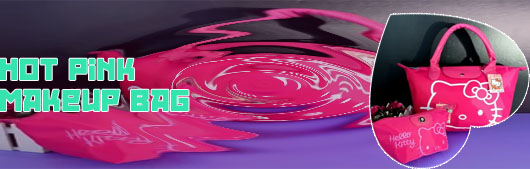 Hot pink makeup bag